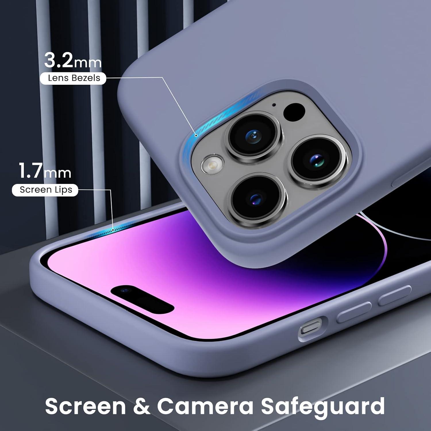 Silikon Hülle für iPhone 14 Pro Max 6,7 Zoll 2022 - Lavendelgrau Magnetisch