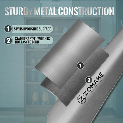 ZOMAKE Metall Schuhlöffel Edelstahl 30cm Silber Shoe Horn