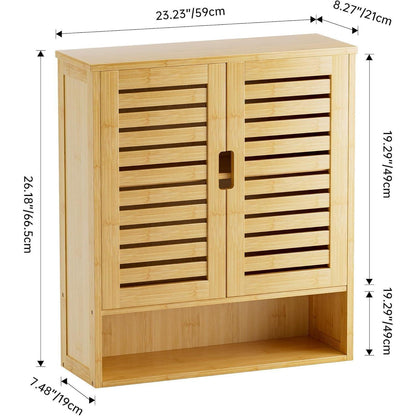 Bambus Badezimmerschrank Wandmontage Toilette Medizinschrank