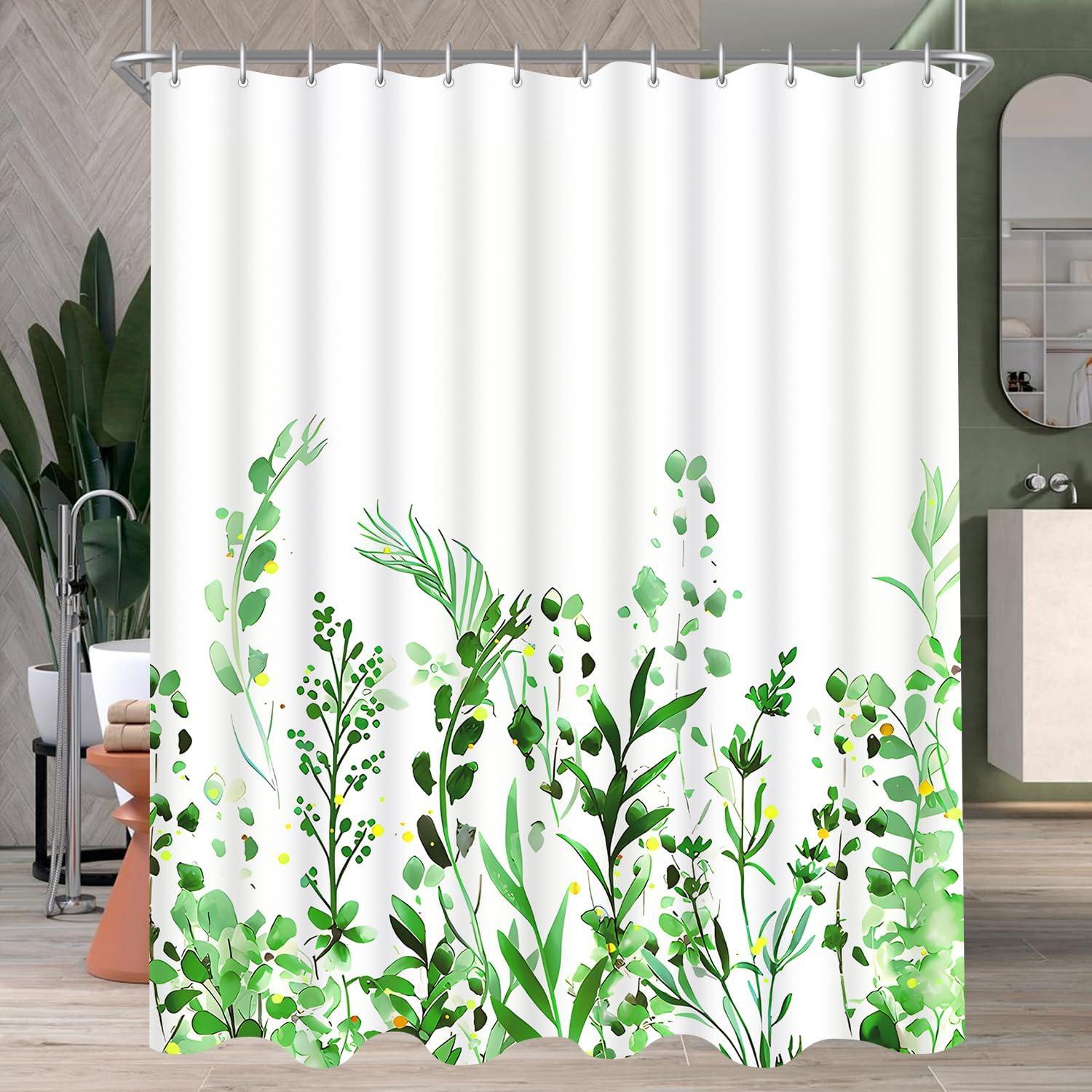 Umweltfreundlicher Duschvorhang mit Blumen und Blättermuster 220x200cm