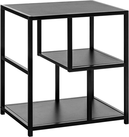 Beistelltisch 3 Ebenen 56x40x53 cm Schwarz Stahlrahmen AP-BT2205