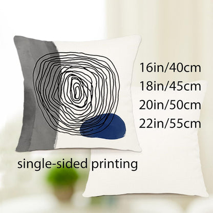 Leinen Kissenbezüge 50x50 cm, 4er Set – Geometrische Muster