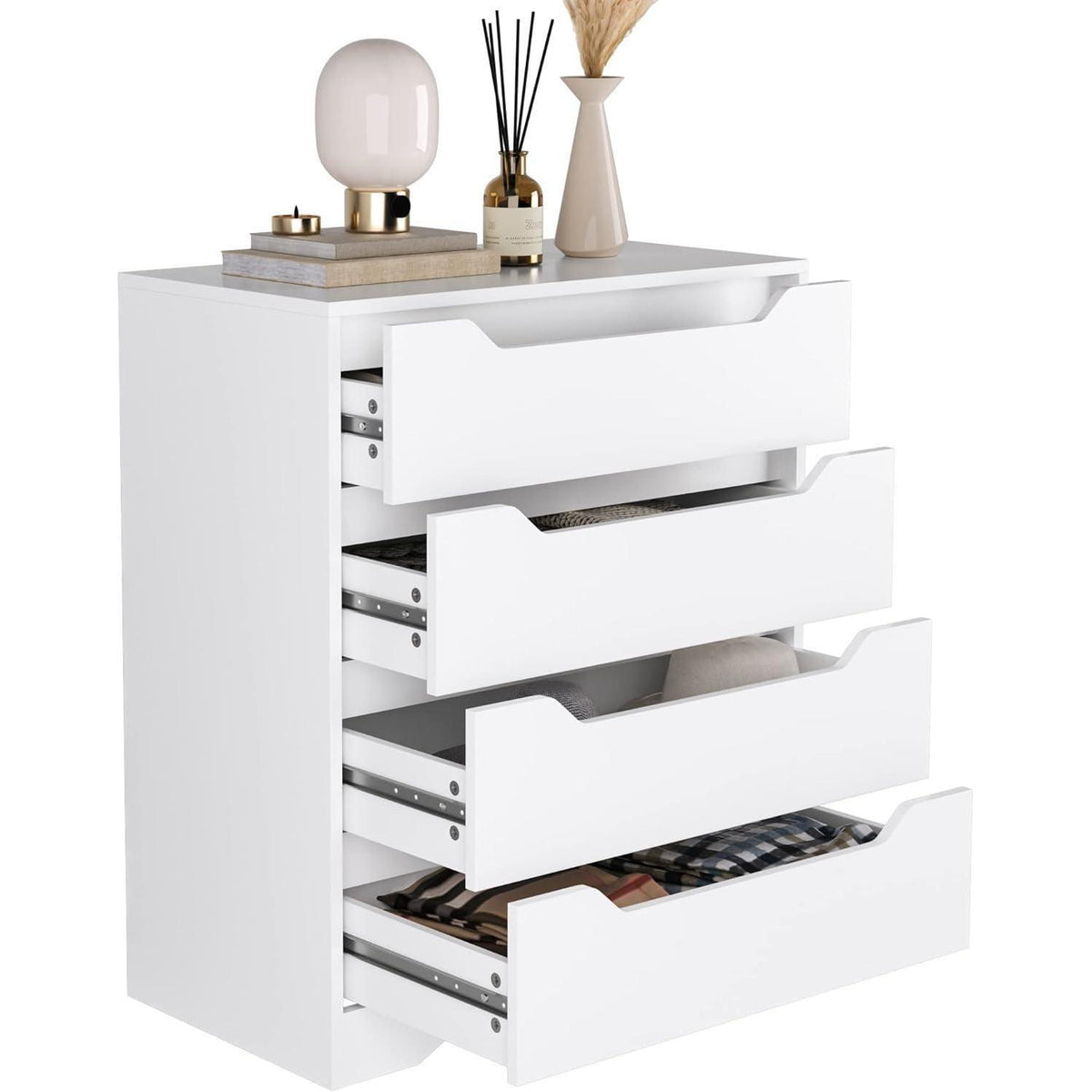 Weißes Sideboard mit 4 Schubladen – Viel Stauraum & Modernes Design