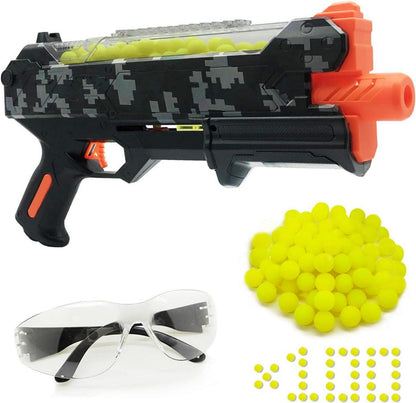 Blasterpistole mit 100 Schuss, Schutzbrille & Nerf Hyper Rounds