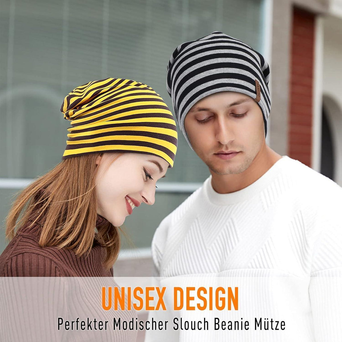 Baumwoll Beanie Mütze Damen Herren – Weiche Slouch Beanie