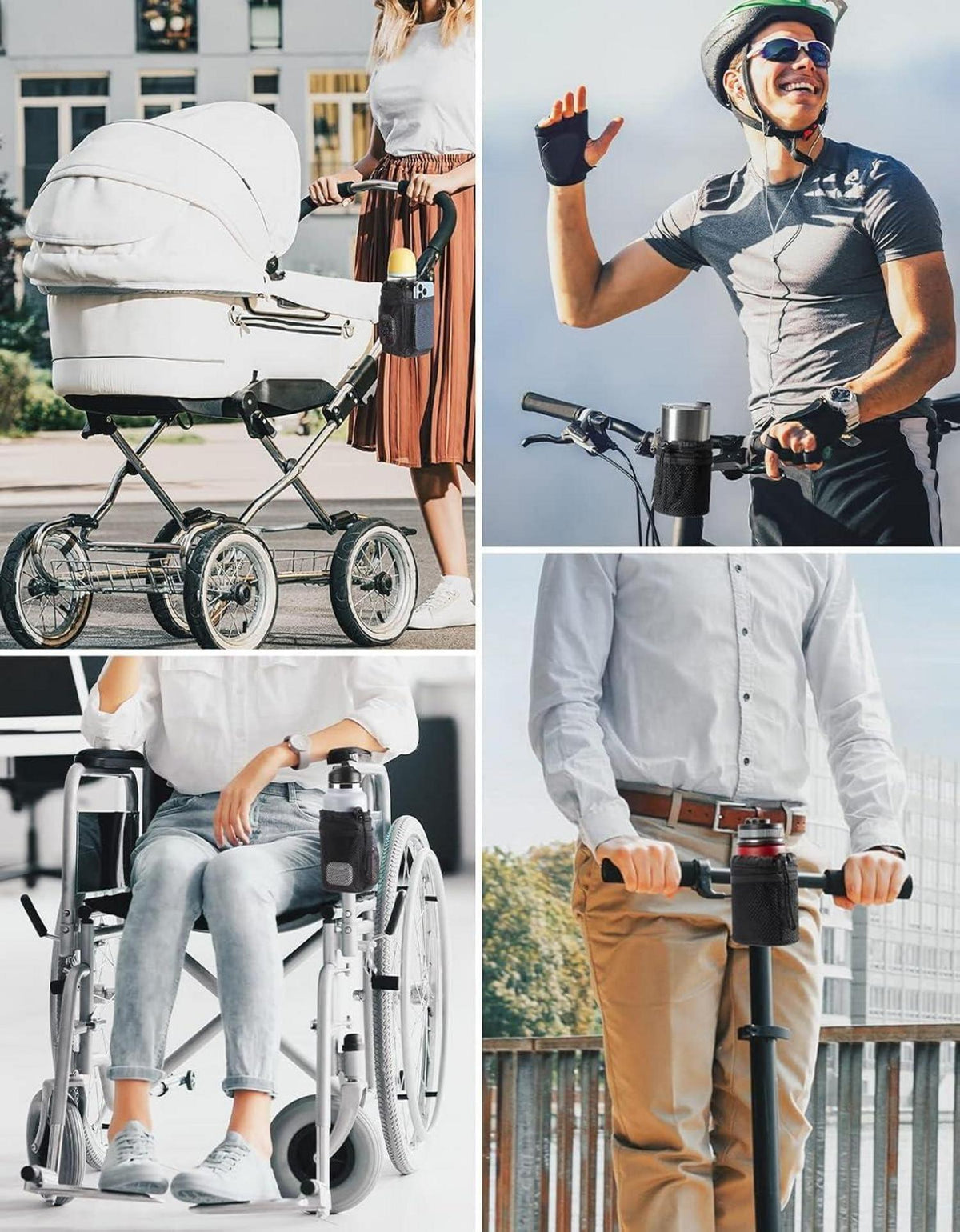 Fahrrad Flaschenhalter Oxford-Stoff Netztasche Kinderwagen Motorrad