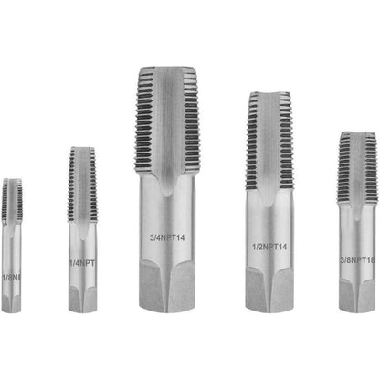 5tlg. NPT Rohrgewindebohrer Set G1/8" - G3/4" Zoll Legierter Stahl