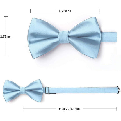 Fliegen Set Herren mit Einstecktuch, vorgebunden, eisblau