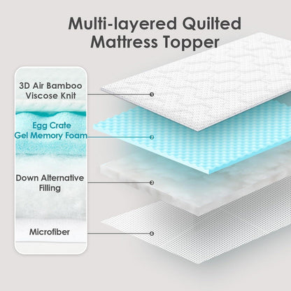 Gel Matratzentopper 140x200cm mit Memory Foam, atmungsaktiv