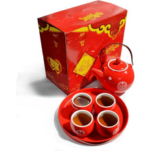 Chinesisches Hochzeitstee-Set mit Doppelglückssymbol