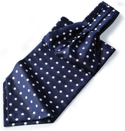 HISDERN Krawattenschal Herren Hochzeit Elegant Gepunktet Blau