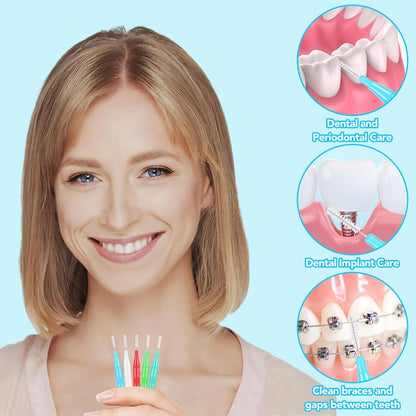 50 Stück Interdentalbürsten Zahnreinigung Zwischenräume 5 Farben