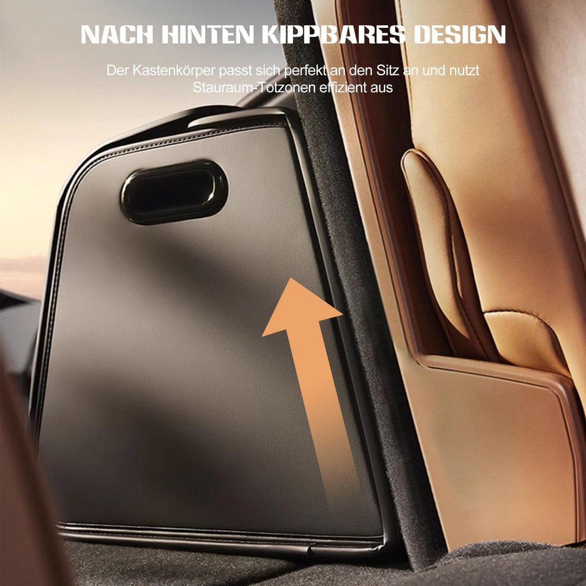 Kofferraum Organizer, Faltbar & 180° Öffnung, Schwarz in Lederoptik