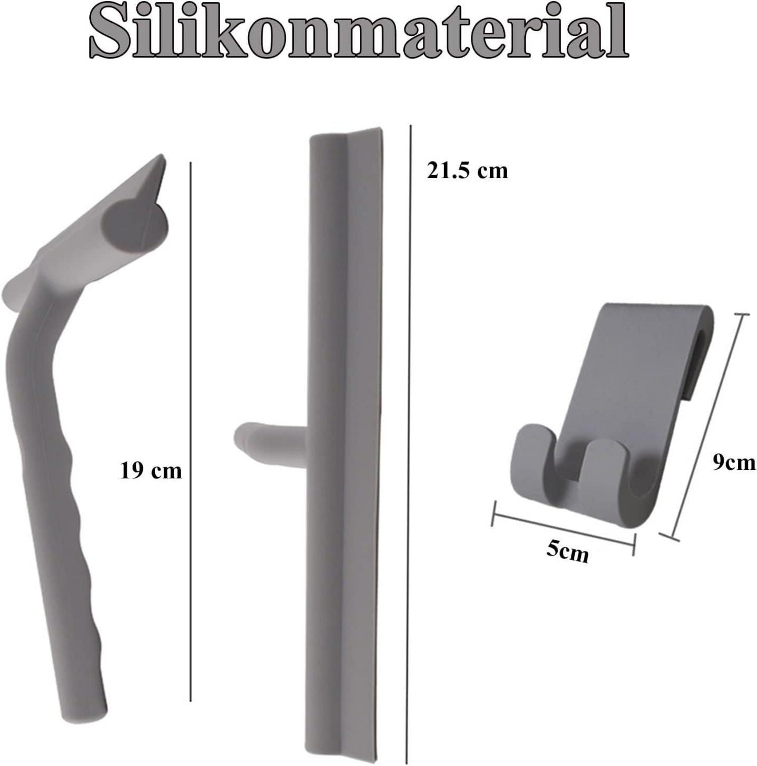 Duschabzieher Silikon mit Halterung 21cm breit
