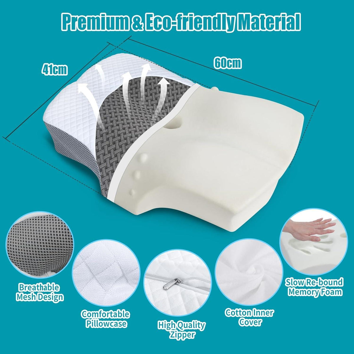 Orthopädisches Memory Foam Nackenstützkissen Seitenschläfer