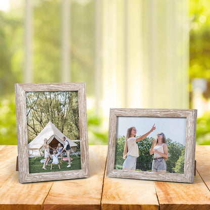 12er Set Bilderrahmen 13x18 cm Beige Holzoptik Plexiglas
