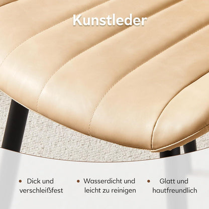Esszimmerstühle Set 4er – Beige Kunstleder, Modern & Komfortabel