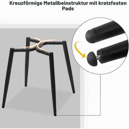 Esszimmerstühle Set 4er Grün, Metallbeine in Lederoptik
