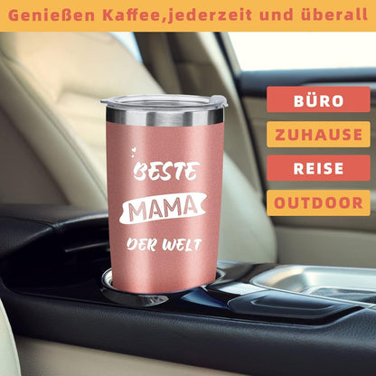 Mama Geschenk Thermobecher Edelstahl Spruch Kaffeebecher 600ml