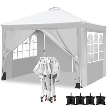 3x3m Pavillon mit 4 Seitenwänden – Weiß, Robust & Wetterfest