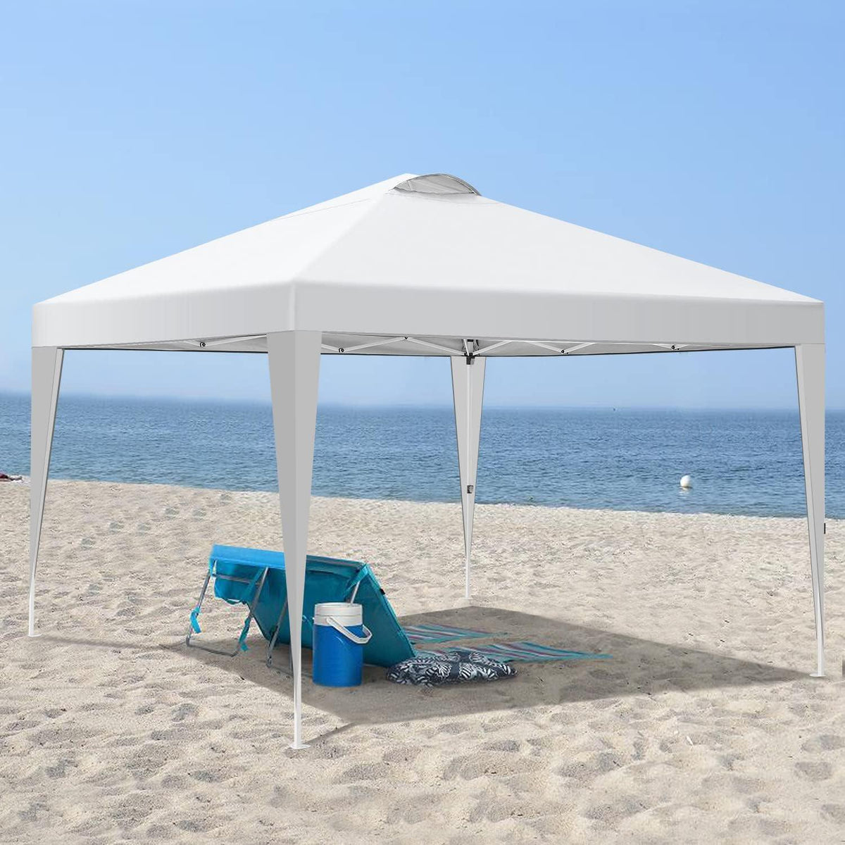 3x3m Pavillon mit 4 Seitenwänden – Weiß, Robust & Wetterfest