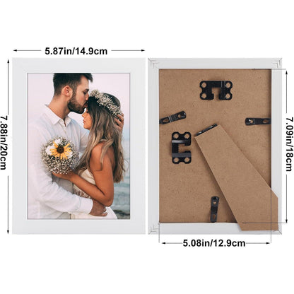 7er Set Bilderrahmen 13x18 cm Weiß, Moderne Fotorahmen