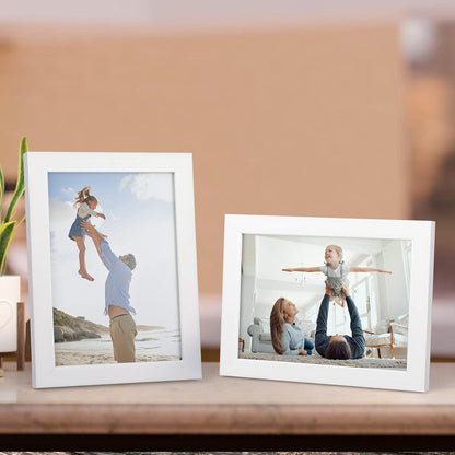7er Set Bilderrahmen 13x18 cm Weiß, Moderne Fotorahmen