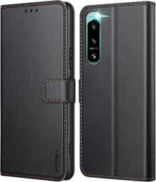Handyhülle für Sony Xperia 5 IV - Premium Leder - Schwarz