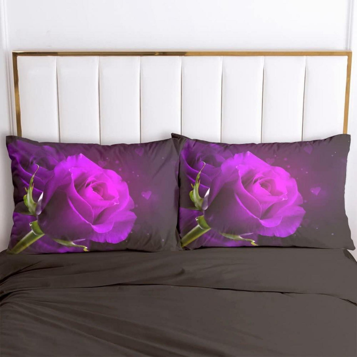 Lila Rosen Bettwäsche Set 135x200cm - Vintage Blumen Design