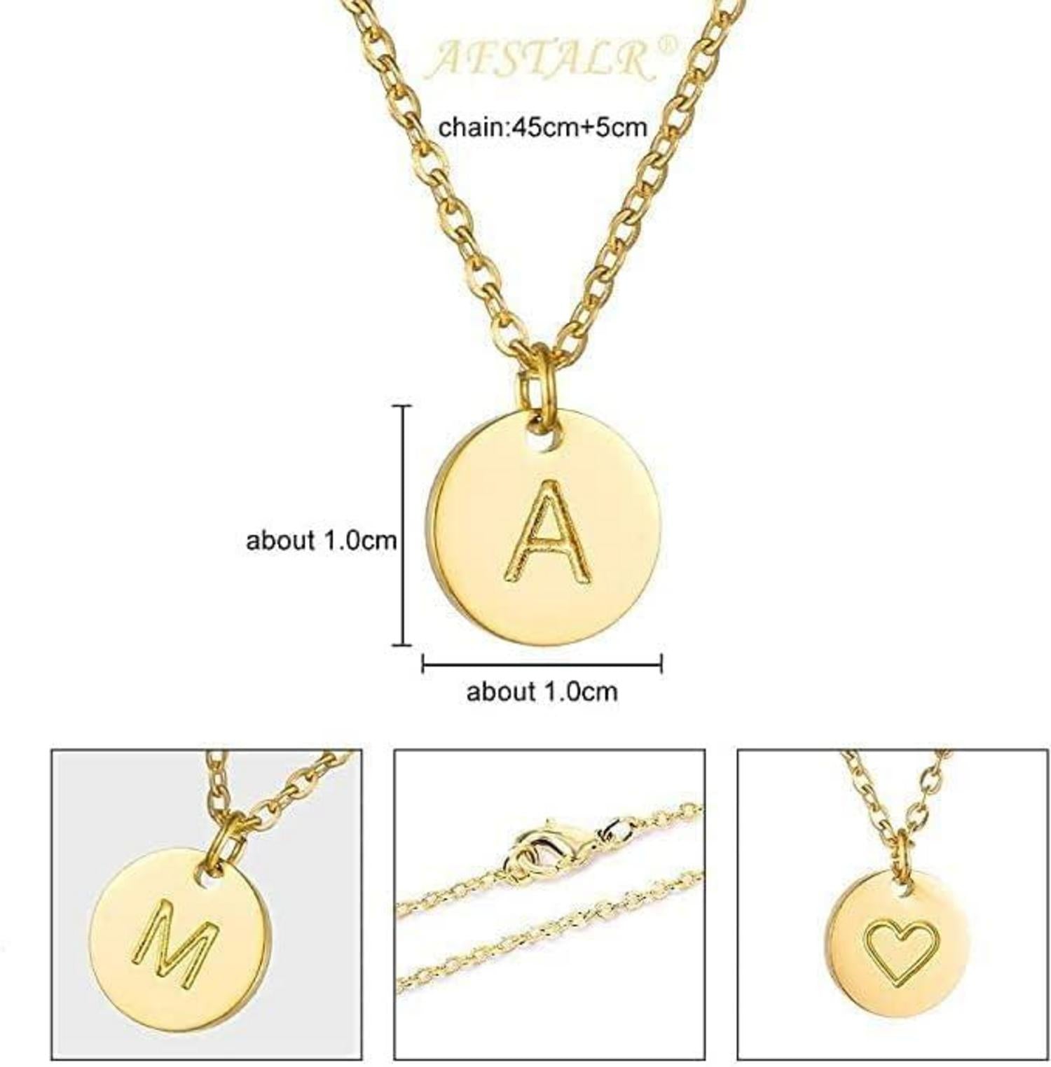 Initialen Damen Kette Buchstaben Anhänger Gold/Rosegold/Silber Herzen