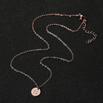Initialen Kette mit Herz Anhänger Roségold Damen Geschenk