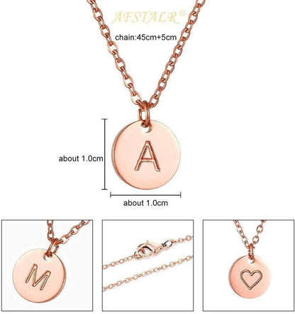 Damen Initialen Kette Buchstaben Anhänger Roségold Geburtstagsgeschenk