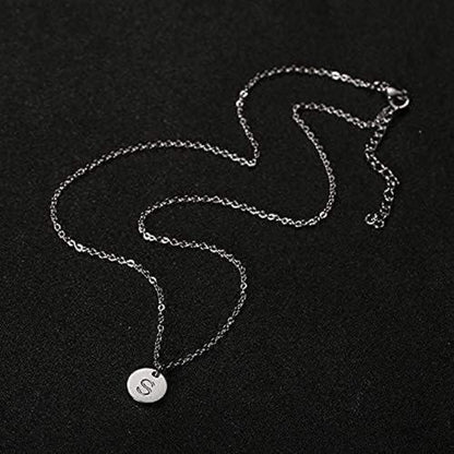 Initialen Kette Buchstaben Anhänger Gold/Silber mit Herz Silber-B