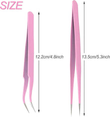 Pinzette Set Edelstahl Wimpernverlängerung Augenbrauen Rosa