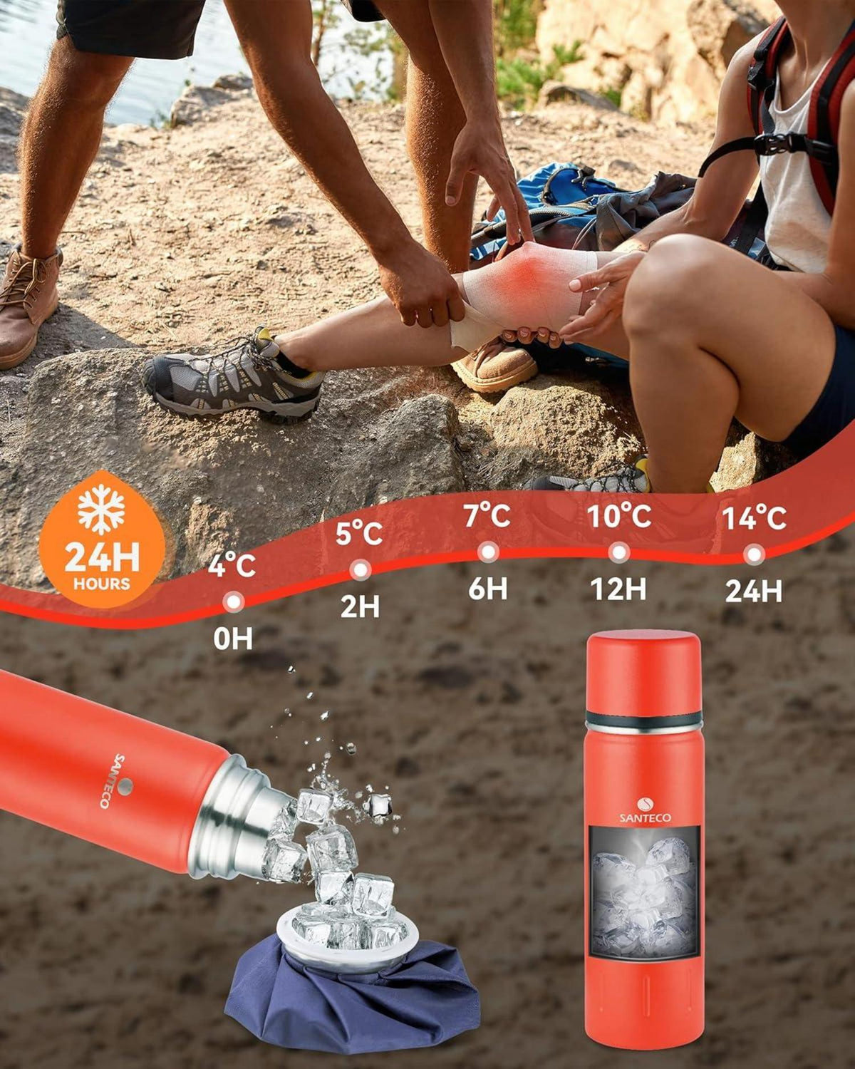 Thermoskanne Edelstahl 1l und 500ml Isolierflasche für