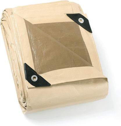 Abdeckplane Wasserdicht 4x5m Beige Schutzplane 160g/m² UV-stabilisiert