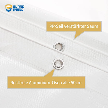 GUARD SHIELD Abdeckplane Wasserdicht Weiß 3m x 6m