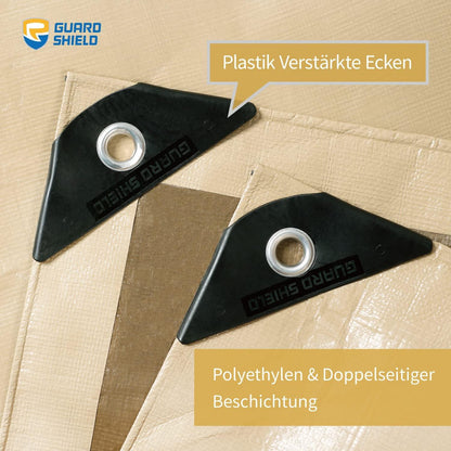 Abdeckplane Wasserdicht 4m x 6m Schutzplane Beige/Khaki