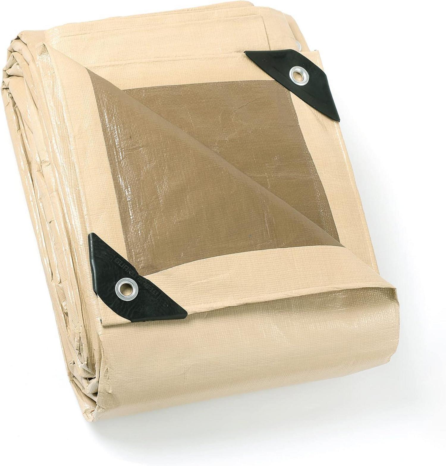 Abdeckplane Wasserdicht 5m x 6m Beige Schutzplane UV-stabilisiert