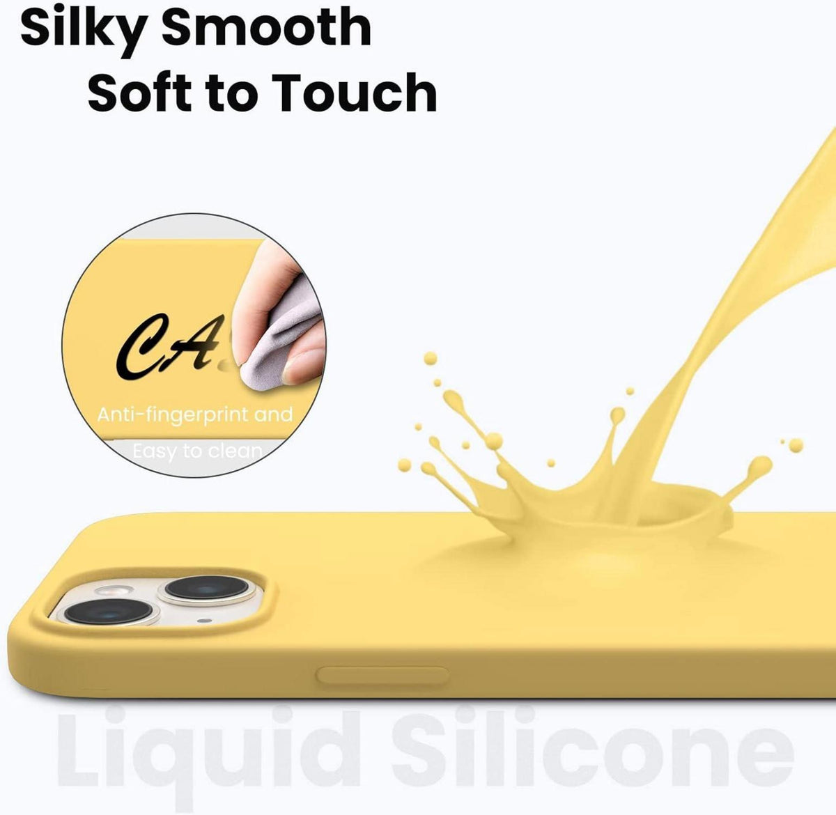iPhone 14 Plus Hülle mit Panzerglas Schutzfolie und Soft Microfaser