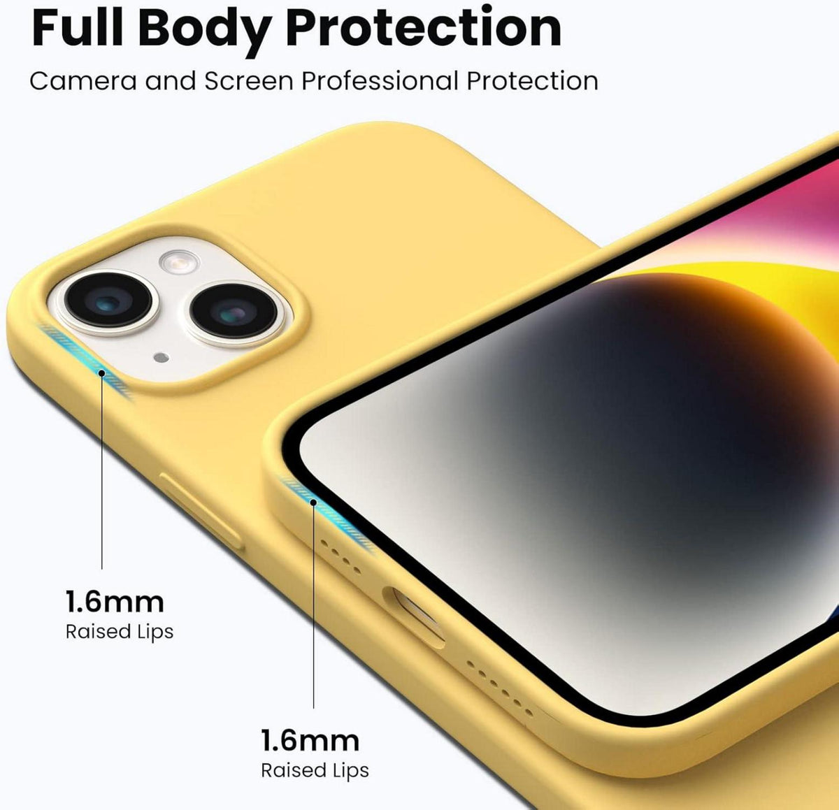 ACRONIX iPhone 14 Plus Hülle Gelb Panzerglas 360° Schutz