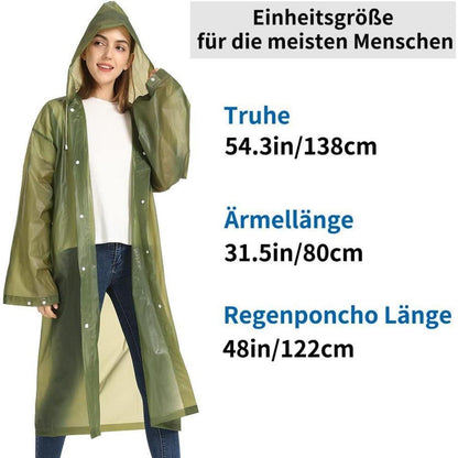 Regenponcho 2er Set Damen Herren Grün EVA Atmungsaktiv