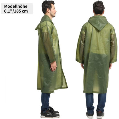 Regenponcho 2er Set Damen Herren Grün EVA Atmungsaktiv