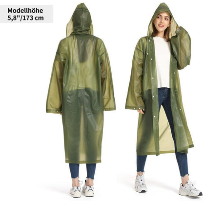 Regenponcho 2er Set Damen Herren Grün EVA Atmungsaktiv