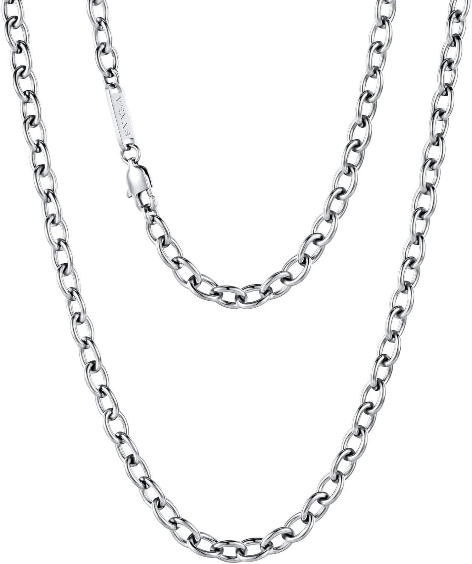 18K Goldbeschichtete Edelstahl Kabelkette Halskette 2-6mm