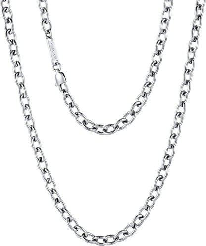 18K Goldbeschichtete Edelstahl Kabelkette Halskette 2-6mm