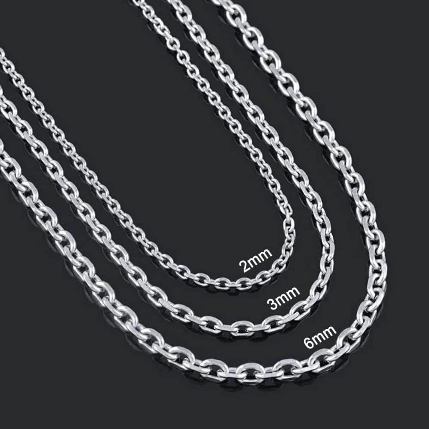 VEXXS Goldbeschichtete Edelstahl Kabelkette Halskette 2/3/6mm 45-65cm