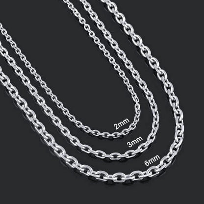 VEXXS Goldbeschichtete Edelstahl Kabelkette Halskette 2/3/6mm 45-65cm