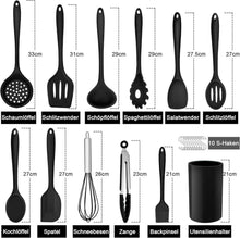 22-teiliges Silikon Küchenhelfer Set mit Utensilienhalter