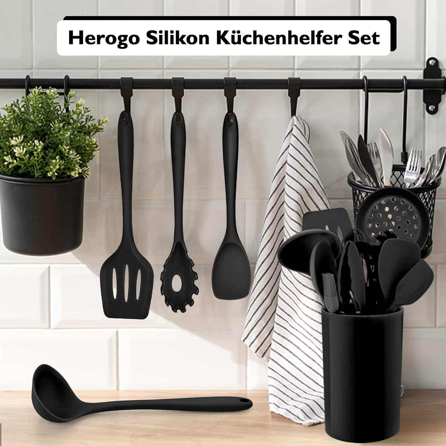 Silikon Küchenhelfer Set 22-teilig Utensilienhalter Antihaft